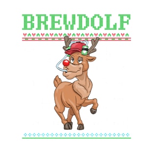 Christmas Brewdolf Beer Beerlover Xmas Drinking T-Shirt