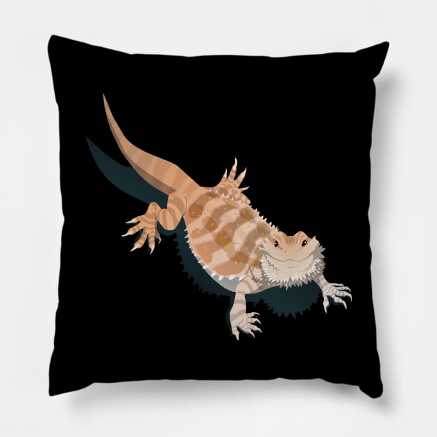 Citrus bearded dragon Pillow by Stormslegacy