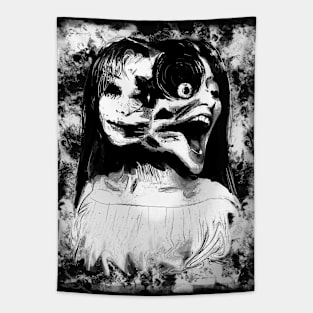 Manga Gothic Scary Double Faces - Dark manga art Emo Tapestry