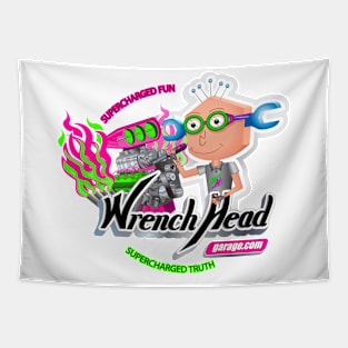 Wrench Head Garage Logo Tapestry