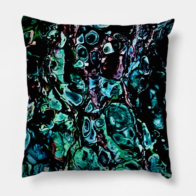 Acrylic abstract pour Pillow by baksuart