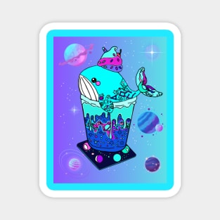 Galaxy Frappe Whale (purple/blue) Magnet