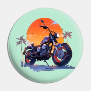 Cool Motorcycle Design Retro Style Pin