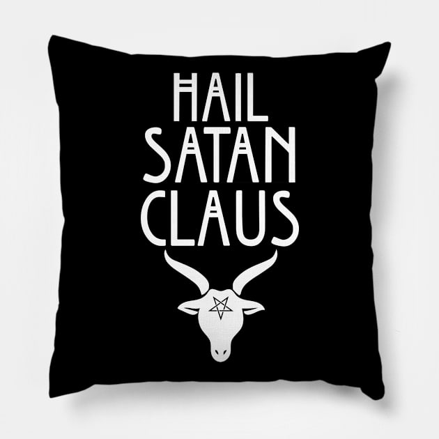 Hail Satan Claus Pagan Christmas Antichristmas Baphomet Pentagram Pillow by graphicbombdesigns