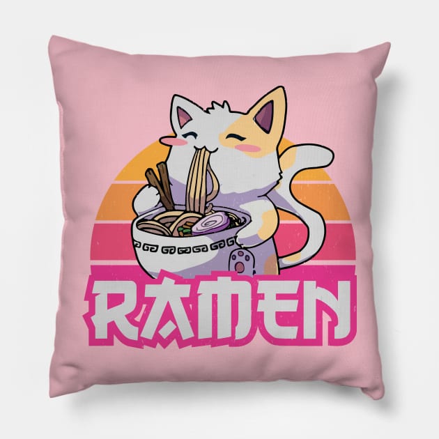 Ramen Cat Pillow by DogsandCats