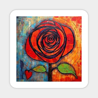 Red Rose Single Bloom Magnet