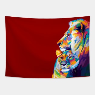 Lion Wpap Pop Art Tapestry