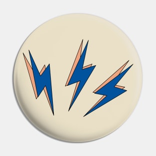 Lightning Bolts (Blue & Peach) Pin