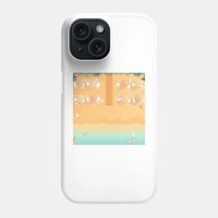 Beach, top view, summer vacation illustration Phone Case