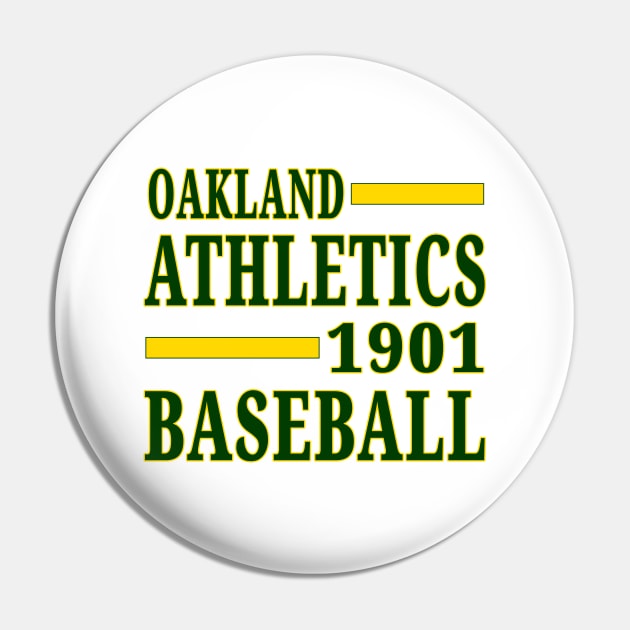 Oakland Athletics Baseball Classic Pin by Medo Creations