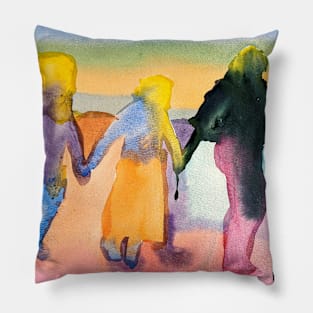 Folk Dance with Friends Pillow