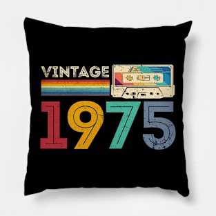 Vintage 1975 Classic Birthday 1975 Cassette Tape Vintage Pillow