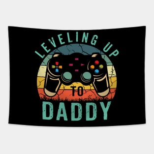 Leveling Up To Daddy 2023 Promoted To Dad Shirt Retro Gamer Tapestry