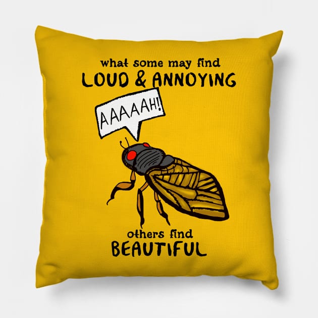 Screaming Cicada Pillow by Pink's Mercantile  