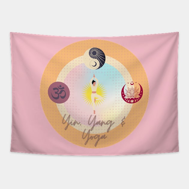 Yin, Yang and Yoga Tapestry by Spirit Shirts