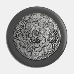 Floral mandala in black Pin