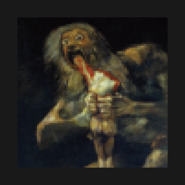 Pixelated Saturn Goya Painting by Redgy.Art