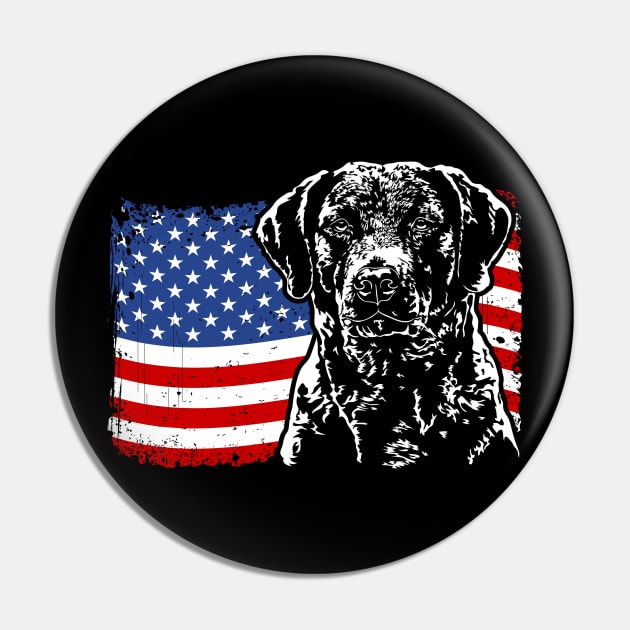 Proud Chesapeake Bay Retriever American Flag patriotic dog Pin by wilsigns