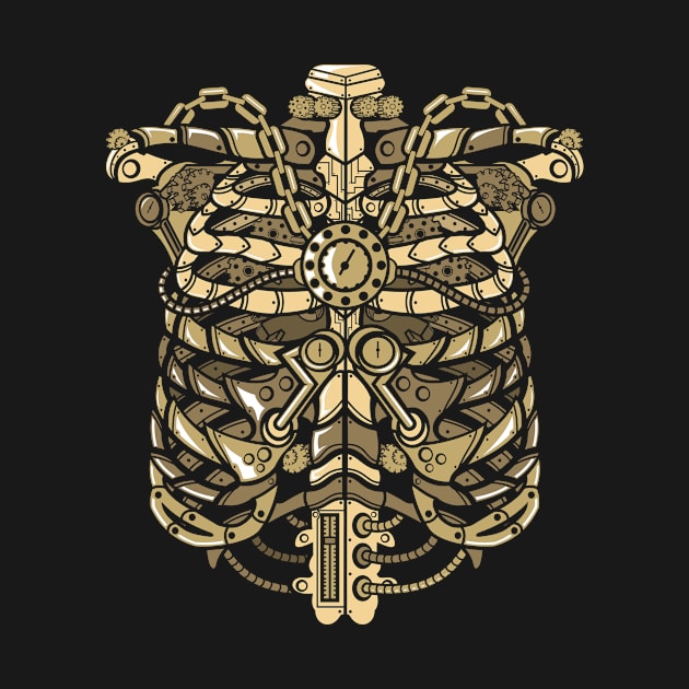 Steampunk Ribcage by roachgraphic