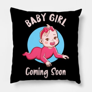 Baby Girl Is Coming Pregnancy Announcement Parents Pillow