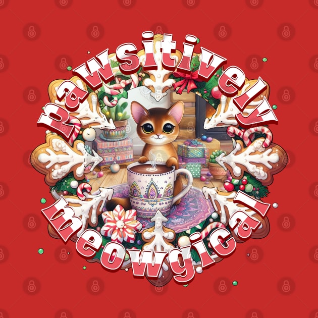 Meowy Catmus Wreath Pawsitively Meowgical 5A4 by catsloveart