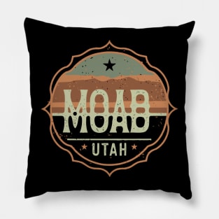 Moab Utah Vintage Retro Badge Pillow