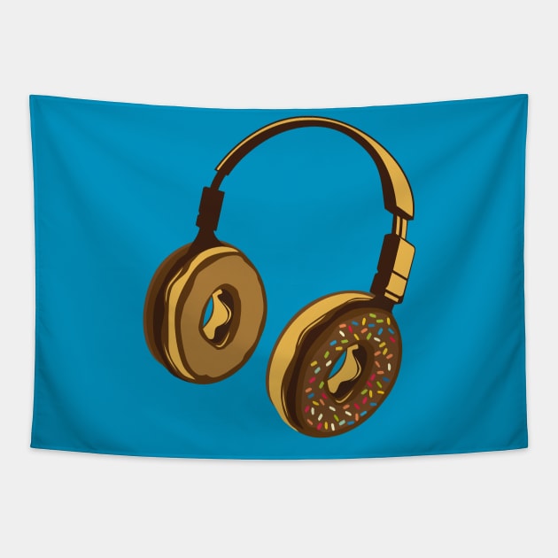donut headphone Tapestry by Mako Design 
