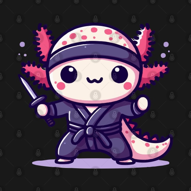 cute baby ninja axolotl by fikriamrullah