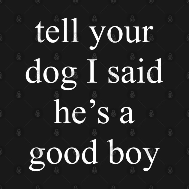 Tell Your Dog He's a Good Boy by joefixit2