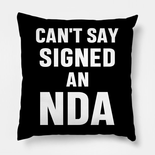 Can't Say Signed An NDA Funny Meme Business Interview Sarcastic Gift Pillow by norhan2000