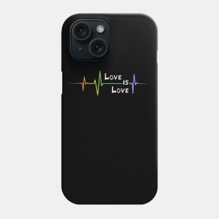 Love Wins Rainbow Heartbeat Pride Shirt, LGBTQ Pride, Gay Shirt, Lesbian Shirt, Gift for Gay Lesbian, Queer Pride Month Shirt Phone Case