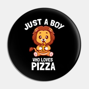 Just A Boy Who Loves Pizza Cute Italian Food Lover Pin