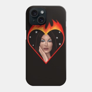 Star Crossed Flame Heart, Phone Case