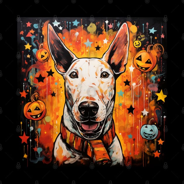 Halloween White Bull terrier by NatashaCuteShop