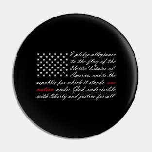 One Nation Pledge Of Allegiance American Flag Pin