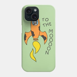 To the Moon Cow in a Rocket Phone Case