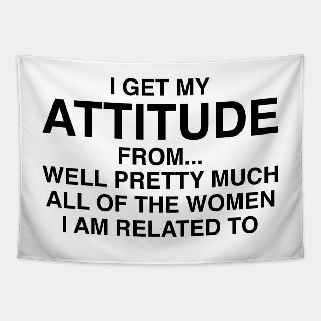 I Get My Attitude From The Women Tapestry by Kyle O'Briant