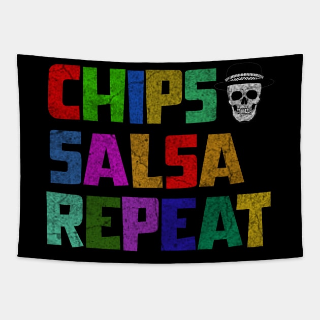 Chips salsa repeat, Cinco De Mayo, Fiesta de cinco de mayo design, Funny Cinco de Mayo, Cinco de Mayo Party, Cinco de Mayo Gifts, Cinco de Mayo Gift Tapestry by ysmnlettering