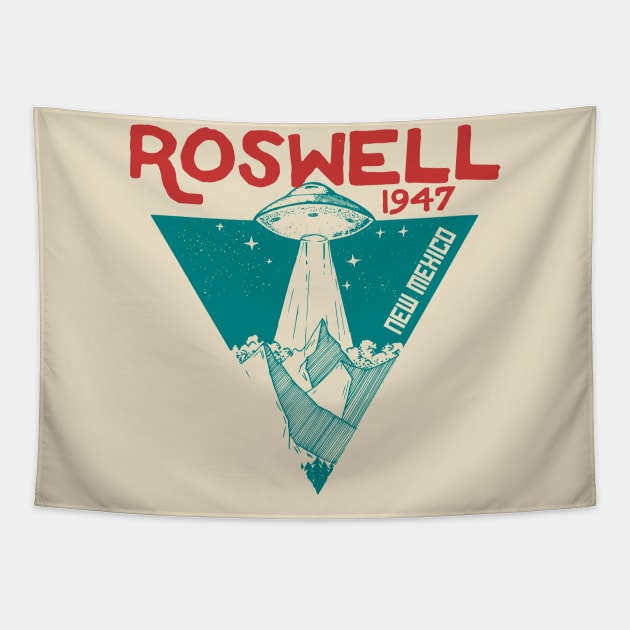 Roswell new mexico 1947 ufo beam flying saucer abduction Tapestry by SpaceWiz95