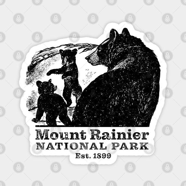 Mount Rainier National Park Bear Playful Cubs Magnet by Pine Hill Goods