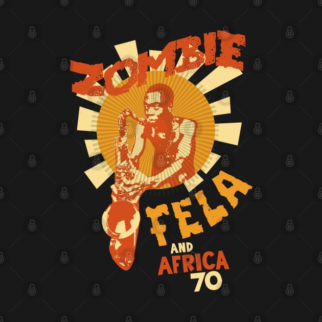 Fela Kuti's 'Zombie' Album Tribute: Psychedelic Afrobeat Illustration by Boogosh