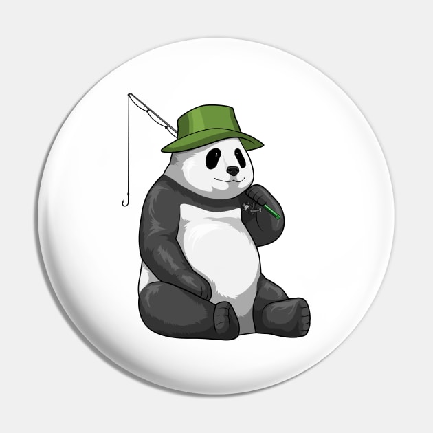 Panda at Fishing with Fishing rod