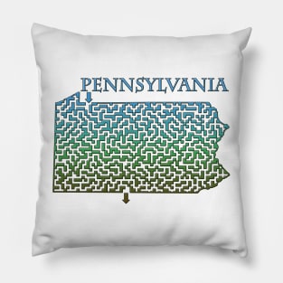 State of Pennsylvania Colorful Maze Pillow