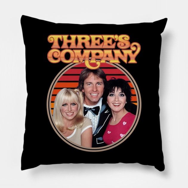 Threes company Pillow by VILLAPODCAST