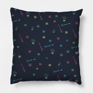 Patrón de flechas estrellas y cactus Pillow