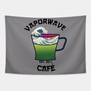 Vaporwave Aesthetic Great Wave Off Kanagawa Cafe Coffee Tea Tapestry