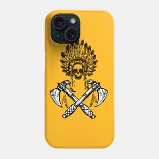 Scary Skull with tomahawks Phone Case