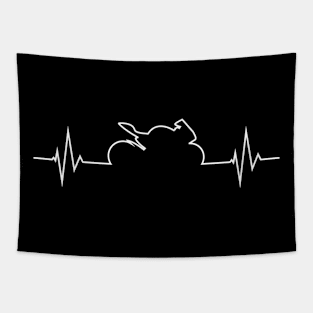 Sportbike Hebeat Motorcycle Pulse Line Ekg Tapestry