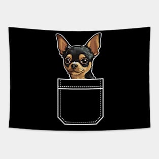 Funny Chihuahua in Your Pocket for Dogs Lovers Tapestry