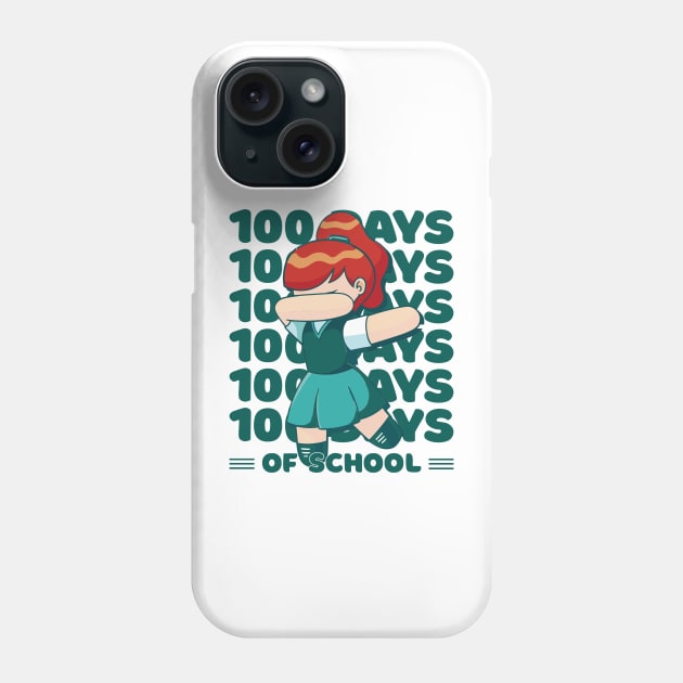 100 Days of school typography featuring a Dabbing girl #3 Phone Case by XYDstore